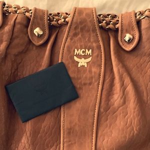 AuthenticMCM Leather Chain Strap Crossbody Bag